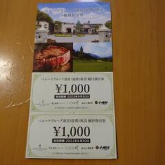 ベルーナグループ運営(提携)施設優待割引券 ２０００円分