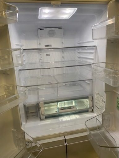 万代店　極美品 日立 HITACHI ガラストップ 2017年 6ドア冷蔵庫 430L R-XG4300G（XW)　W655×D643