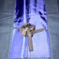 着物  男物   合わせ/羽織/長襦袢 セット、濃紺 wool 冬物の画像