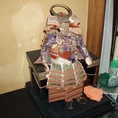 昭和初期の武者人形　鎧　兜　収納箱　つき