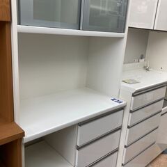 ?松田家具/２面レンジボード/定価86372円☆彡ホワイトカラー?
