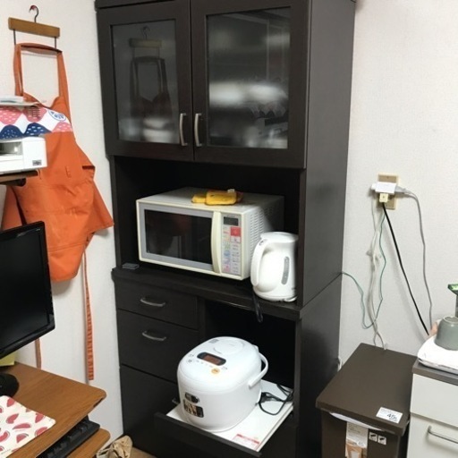 【お値下げ】レンジ、炊飯器、食器棚がついたラック
