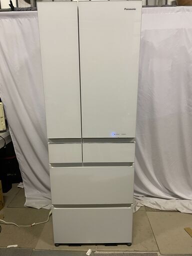 美品【近隣自社便又は直接引取】パナソニックパーシャル搭載冷蔵庫 500L フレンチドア 6ドア エコナビ/ナノイーX搭載 NR-F504HPX-W 2019年製