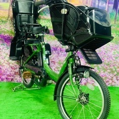 ❷ 4609子供乗せ電動自転車ヤマハ3人乗り新品20インチ良好バ...