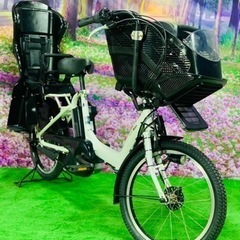 ❷ 4627子供乗せ電動自転車ヤマハ3人乗り新品20インチ良好バッテリーの画像