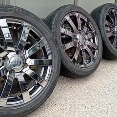 軽自動車用 メッキホイール 5J×15 +46 165/55R15 中華タイヤ付き(残溝少) の画像