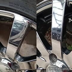 軽自動車用 メッキホイール 5J×15 +46 165/55R15 中華タイヤ付き(残溝少) の画像