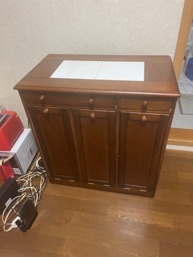 ゴミ箱　収納付　アンティーク