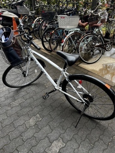 自転車　ママチャリ　マウンテンバイク　27インチ　クロスオーバー　カゴ付き　6段ギア