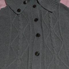 レナウン　模様編ミニマント　肩掛け　グレー　防寒具　日本製の画像