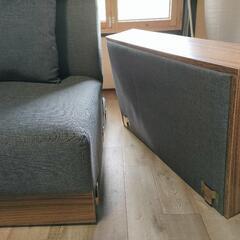 3人掛けで3分割できる、引出付ソファベッド　クッション2個おまけの画像