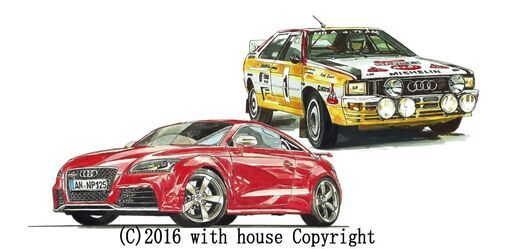 GC-211 アウディTT/クワトロ 限定版画 直筆サイン有 額装済 作家 平右ヱ門