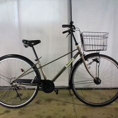 C394★限定特価★ 中古自転車 【27インチ　シティサイクル　　カーキ　LEDオートライト 】 