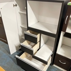 🌟激安‼️ キッチンカウンター レンジ台 レンジボード 完成品 幅90 スリム 食器棚 キッチン収納 🌟の画像