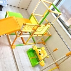 ジャングルジム　ブランコ　くまのプーさん　おりたたみキッズパーク2　プラスの画像