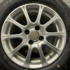 【DUNLOP ENASAVE EC204 195/65R15】夏タイヤ【VAGGIO TK10 15インチ 6J4HPCD100+45】18年製 バリ溝 カローラフィールダー等　(MTR24)クレジットカード QRコード決済可能の画像