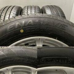 【DUNLOP ENASAVE EC204 195/65R15】夏タイヤ【VAGGIO TK10 15インチ 6J4HPCD100+45】18年製 バリ溝 カローラフィールダー等　(MTR24)クレジットカード QRコード決済可能の画像