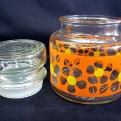 ☆ADERIA GLASS キャンディポット キャニスター ガラス瓶 保存容器 アデリア 昭和 レトロ ヴィンテージ 日本製 札幌 北20条店の画像