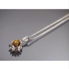J→→→M18-17【緊急販売！！天然工房の倒産品/N-P45-02】本物/天然タイガーアイラウンドペンダントネックレスの画像