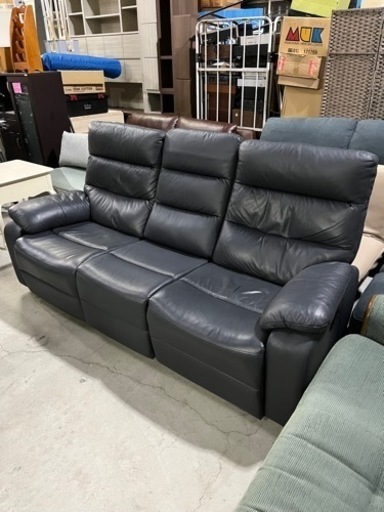☆極美品!!☆ 2021年製!! 3人掛け 電動リクライニングソファ 高級レザーソファ