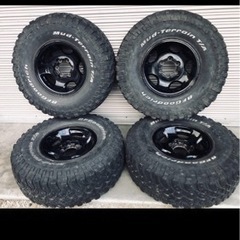 80 ランクル用アルミホイール　マッド&スノータイヤ付き4本組
