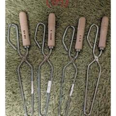 薪バサミ 炭 ハサミ キャンプ トング 柄 焚き火  彫刻無料 名入れ無料の画像