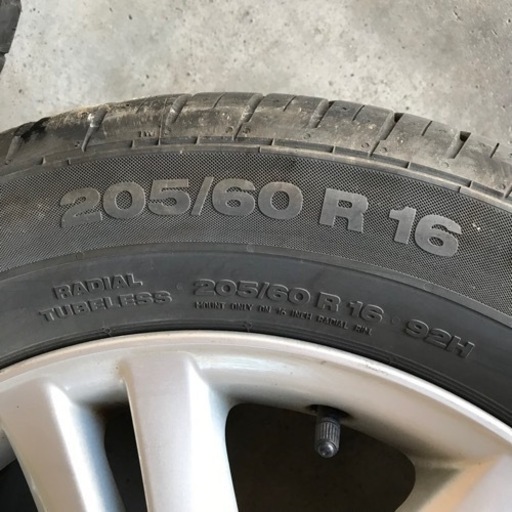 【中古】夏タイヤホイール4本セット　トヨタ純正アルミホイール　タイヤサイズ205/60R16