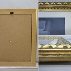 ss4407　額装　プリント　静物画　花　花瓶　大型　アートパネル　印刷　額入り　ゴールド　金　フラワー　インテリア　Made in Italy　イタリア　イタリー製　木製額の画像