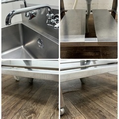 　業務用　ステンレス　１槽シンク流し台　蛇口付き　店舗　飲食店　W６００ｘD６００ｘH８００ｍｍ