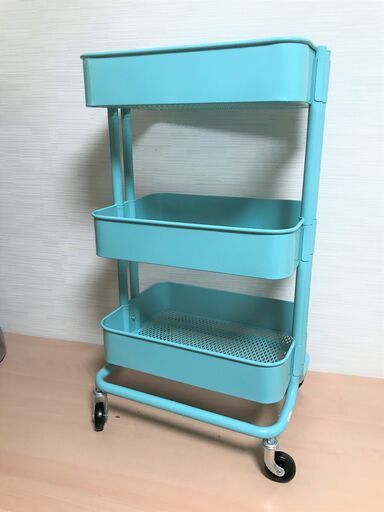 IKEA キャスター付きワゴン RASKOG ターコイズ