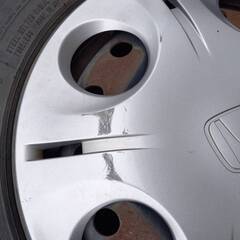 【中古品】ホンダライフ 純正 13インチ スチールホイール & キャップ おまけ スタッドレスタイヤ 付きの画像