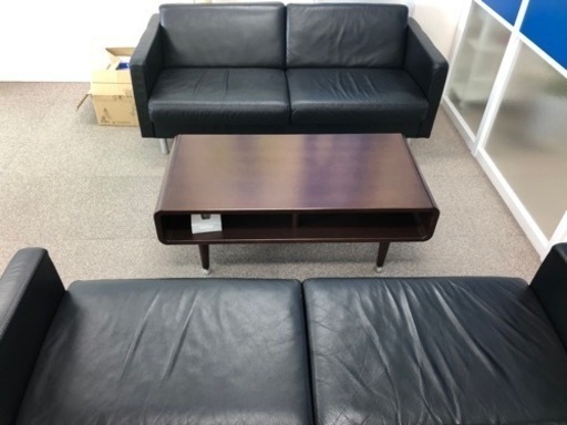 【中古品】応接室セット/無印良品ソファ2台\u0026ローテーブル