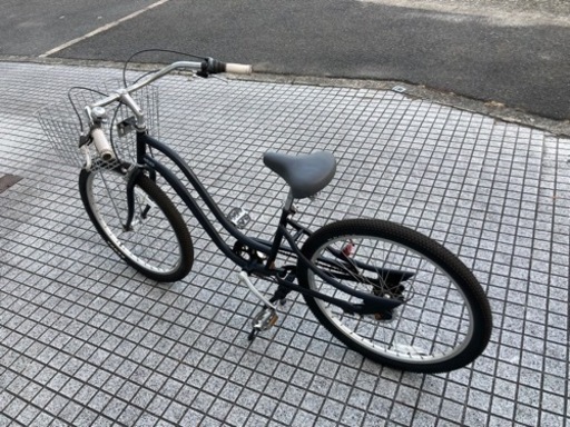 【ビーチクルーザー】26インチ　6段変速付　サドル新品❗️カゴ付　若林自転車　浜大津店　SALE中❗️