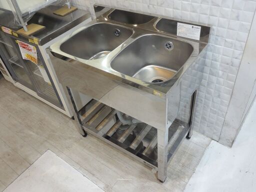 リサイクル美品 東製作所 W750 2槽シンク N-152