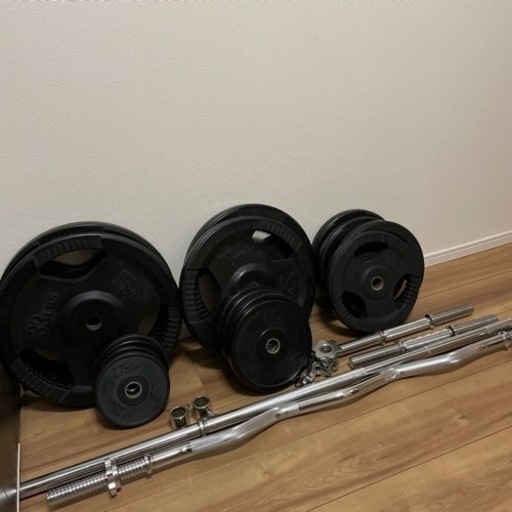 バーベル　EZバー　ダンベルバー　重り85キロ分