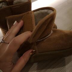 子供用ブーツ　キャメル　18cm ムートン風の画像