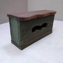 木製 カントリー ティッシュボックスの画像