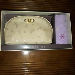 CELINE　新品未使用　セリーヌ　ポーチ＆ハンカチセット