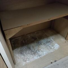 大きな据え置き物置き　前開き物入れ　木製の画像