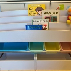 ◉子供用本棚 おもちゃ収納 無傷 絵本の表紙が見えるかわいい収納です☆の画像