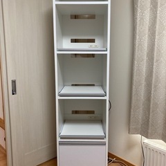 【取引者決定！】引き出しレール付キッチン収納棚、ホワイト