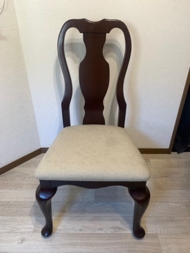 【大塚家具】マホガニー材・ダイニングチェア 4脚セット【クイーンズ】