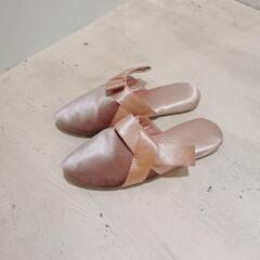 Francfrancベロア×サテンリボン ルームシューズ ライト...