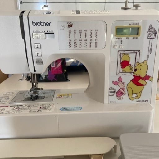 美品brotherブラザー家庭コンピューターミシン M1107-PP プーさん仕上