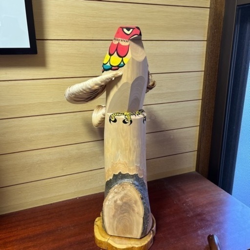 六代目寒風作　鷹の置物（難あり）