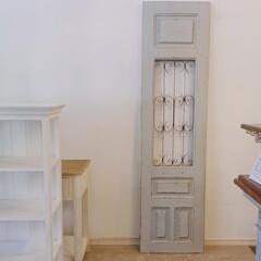 【ネジ外れあり】アイアンパーティション(くすんだ水色)　※取手なし
