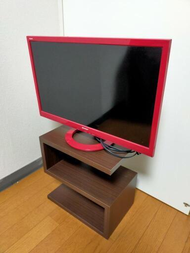 SHARP製液晶カラーテレビとテレビ台のセット