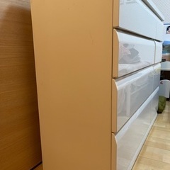 白 ワイドクローゼットチェスト 幅120cm・4段の画像