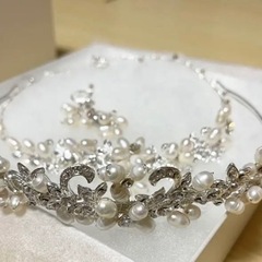 ANNAN WEDDING ティアラ　ネックレス　イヤリングセットの画像