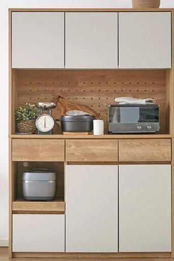 大川家具　キッチンボード　グレージュ　LOWYA